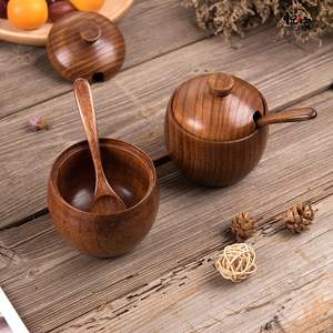 Ensemble de cuillère et de plateau de service en bois de qualité supérieure avec pot à huile pliable écologique pour une utilisation moderne sur le comptoir de la cuisine à domicile - Product Image 2