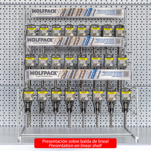 Espositore da Parete/da Tavolo per Moduli Brocas SDS Plus 8 Filetti, 74 Pezzi Completo - Product Image 2