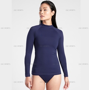 Cheap Factory Price Women Rash Guards Blank Single Color Protective <b>Compression</b> <b>Shirts</b> for Girls and Women with Custom Designing - Product Image 5