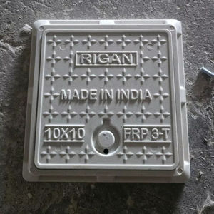 ฝาปิดท่อระบายน้ำทรงสี่เหลี่ยม FRP ขนาด 24x24 สีดำ เป็นมิตรกับสิ่งแวดล้อม ป้องกันการกัดกร่อน - Product Image 1