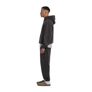 Survêtement 100% coton poids lourd 280-300 GSM pull à capuche et pantalon Logo personnalisé vêtements de rue survêtement pour hommes - Product Image 3