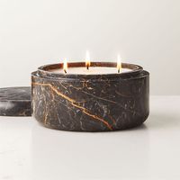 Pot à bougie décoratif en marbre fait main, écologique, pour Noël, élégant, en pierre, personnalisable, idéal pour table basse et chambre à coucher