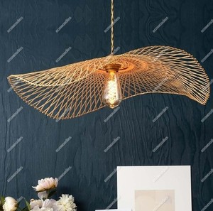 Lampe suspendue moderne en osier, rotin, bambou, rétro, simple, design créatif, éclairage Shad pour hôtel, salon, chambre à coucher - Product Image 6