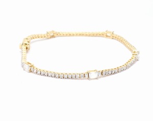 สร้อยข้อมือเพชรขนาด14K สีทองประดับห้องแล็บสีมรกต2.79 CT สีเหลืองทอง VVS EF สายโซ่เครื่องประดับสุดหรูแบบมินิมอล - Product Image 3