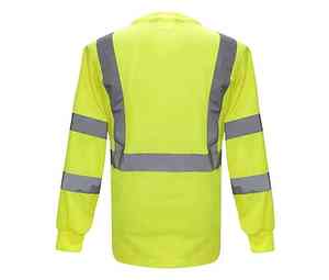 2025 fait sur mesure col rond bonne qualité hommes haute visibilité manches longues réfléchissant sécurité haute visibilité chemise vêtements de travail chemises - Product Image 2