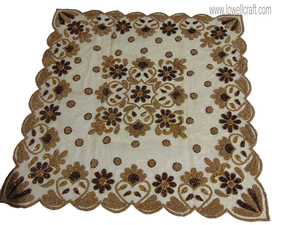 Décorations de table pour réception de mariage Nappe carrée en organza brodé et transparent Superpositions de couvertures de table décoratives élégantes - Product Image 2