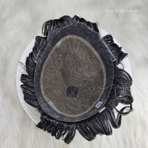 Perruque pour homme à base de cheveux humains Remy européens, à double nœud, lisse et crépu, respirante, pour prothèse en dentelle PU, fabriquée en Australie - Product Image 6