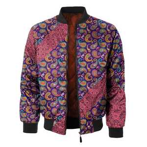 Veste bomber réversible à col montant pour homme, imprimée sur mesure, tendance - Product Image 1