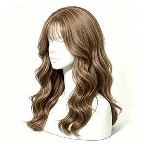 Peluca de Cabello Humano con Tinte Marrón Caramelo, Estilo Francés - Product Image 6