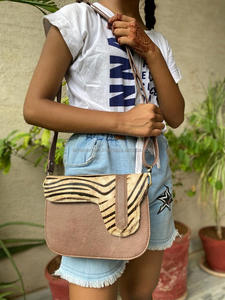 Western Style Animal Print Fur <b>Leather</b> <b>Handbag</b> <b>Leather</b> Women Stylish Sling Bag <b>Leather</b> Women Purse - Product Image 2