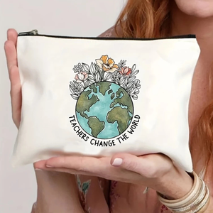 Gran Venta de bolsa de maquillaje de lona de algodón Natural carta escuela promocional cremallera Pochette para lápiz cosméticos hecho Vietnam - Product Image 4