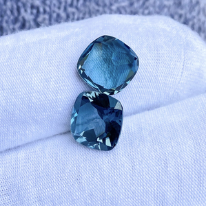 เบาะบุษราคัมธรรมชาติลอนดอนสีน้ำเงินอัญมณีเจียระไนเหลี่ยมเพชรพลอยหลวมแบบตัดเป็นชิ้นขนาด10มม. - Product Image 3