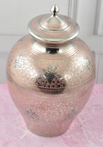 Cremation Urn Silver Color Metal <b>Ashes</b> <b>Keepsake</b> Human <b>Ash</b> Container Memorial Storage Funeral Home Display Remembrance Secure Use - Product Image 3