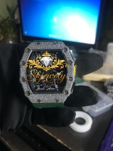 <b>Diamond</b> Inlay Mechanical <b>Watch</b> Square Dial Chronograph Wristwatch Luxury Fashion Business Gift - Product Image 4