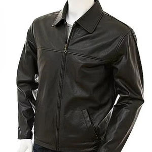 Veste en cuir de vachette pour hommes veste d'hiver blousons aviateur véritable manteau en cuir teint par tambour accessoires en métal doublure de couette - Product Image 1