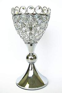 Decorative <b>Crystal</b> Silver Handmade Candle <b>Stand</b> for Weddings & Christmas - Product Image 6