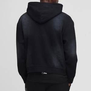 Sudaderas con capucha para hombre lavadas con logotipo personalizado negro al por mayor, sudaderas con capucha de invierno transpirables ecológicas, ropa de calle informal, sudaderas con capucha estampadas para hombre - Product Image 2