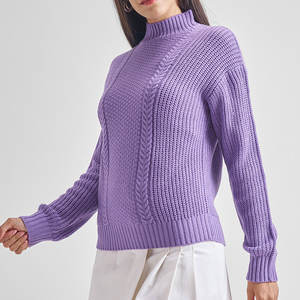 Sweat-shirt d'hiver à col montant pour femme en polyester/spandex, polaire léger, style épaules tombantes, impression de logo personnalisée, service OEM - Product Image 3