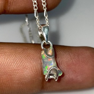Handmade 925 Sterling Silver Pendant High Quality Multi-Fire Natural Ethiopian <b>Opal</b> Vintage Charming Flower Pattern Christian - Product Image 1