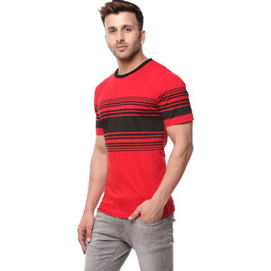 Camisetas Personalizadas con Logotipo para Hombre, Tallas Grandes, 100% Algodón, Tejido Ecológico, Diseño a Rayas con Técnica de Cuentas, Manga Corta, Cuello Redondo - Product Image 2