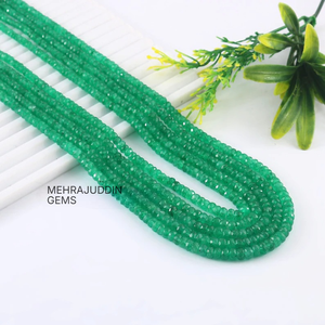Perles Rondelles Facettées Émeraude Zambienne Qualité AA 20 Pouces – Qualité Supérieure, Certifiées par un Certificat Tierce Partie, Idéales pour la Fabrication de Bijoux - Product Image 2