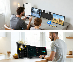 <span class=keywords><strong>Monitor</strong></span> Portátil Eimio 1080P de 14 Pulgadas, Pantalla Triple <span class=keywords><strong>LCD</strong></span> Tipo C, Extensor de Pantalla Triple para Laptop, Panel IPS, Plug and Play, OEM - Product Image 6