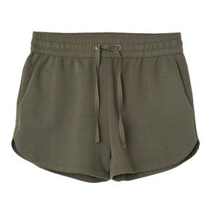 Wholesale Custom Logo Women's Summer High Waist Breathable Cotton Board <b>Shorts</b> with Eco-Friendly Fur <b>Decoration</b> Anti-Wrinkle - Product Image 2