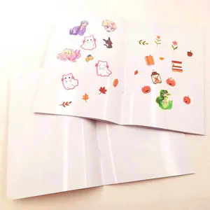 Low MOQ Kids Diy Custom Kawaii A7 Pvc Cover Journal Stickers Book Album Cartoon Release Paper Sticker Collecting Book