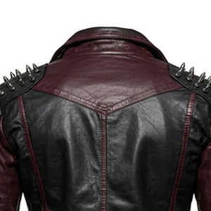Genuine leather Korean Version Long-<b>sleeved</b> Rhinestone Motorcycle Jacket Men Jackets and Autumn Laltest fashion temperament - Product Image 6