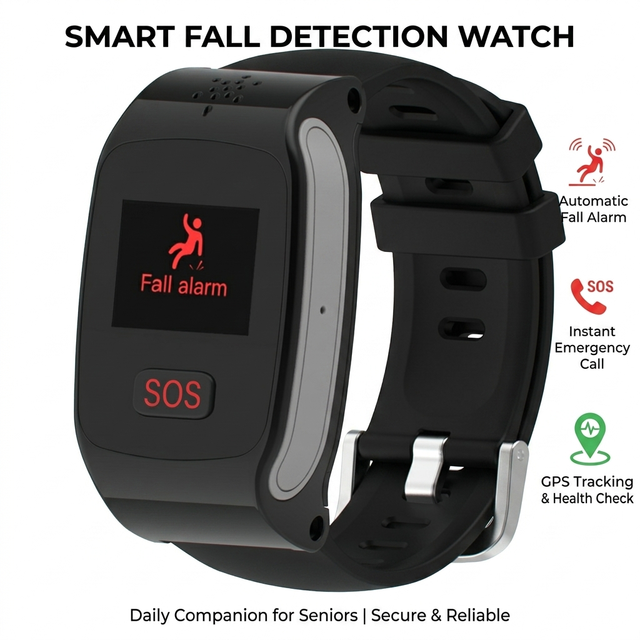 Home Care Elderly Smart Watch One-Click SOS Emergency Calls 4G LTE GPS Position Tracking Fall Alert Health Monitor IP67