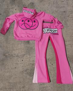 Conjunto Deportivo Estilo Y2K con Estampado Puff, Lavado a la Piedra, Sudadera de 600GSM y Pantalones Deportivos Ajustados, Conjunto Deportivo Grueso con Pantalones Acampanados para Hombre - Product Image 2