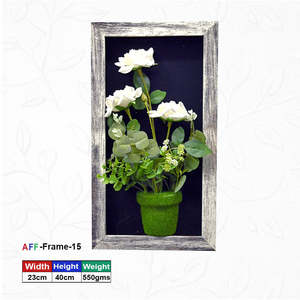 Wall-Mounted Rectangle Wooden Artificial Flower Frame-40X23 cm - Product Image 1