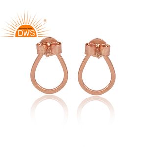 ต่างหูสตั๊ดชุบทองโรสเตอร์ลิงดีไซน์ทำด้วยมือผลิตตามสั่ง - Product Image 4