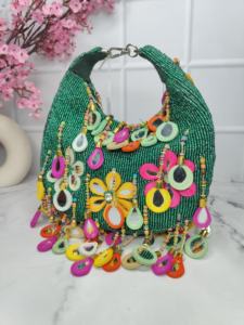 Bolso bohemio de estilo étnico Ins, bolso de mano duradero con espejo y cierre de cremallera, forro de nailon, decoración bordada - Product Image 6
