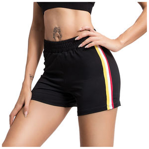 Shorts de yoga de compression respirants de gymnastique de taille haute pour femmes vente en gros de matériel de Spandex de Nylon vierge uni de plusieurs couleurs - Product Image 4