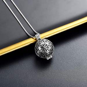 จี้ใส่เถ้ากระดูกทำจากโลหะสแตนเลสสีดำมีขนาดเป็นรูปทรงกลวงสามารถกำหนดขนาดได้เองสำหรับเครื่องประดับสำหรับงานศพส่วนบุคคลของมนุษย์ - Product Image 5