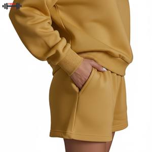 Sudadera con Capucha y Media Cremallera Bordada Personalizada para Mujer, Estilo Urbano, de Forro Polar, de Algodón, Nueva, de Marca, 2 Piezas - Product Image 5