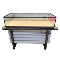 Vitrine à bijoux haut de gamme en métal noir, comptoir de présentation de bijoux avec couvercle en verre, étagère de rangement, armoire de présentation de bijoux pour magasin