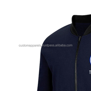 Chaqueta Varsity de estilo minimalista personalizada elegante para uso diario con logotipo de decoración de bordado de cuello alto en el Front-MCACVJ-258 - Product Image 5