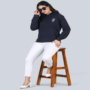 Sudaderas con capucha de lana de gran tamaño con estampado de logotipo personalizable, algodón orgánico para mujer, nuevo estilo informal, Sudadera con capucha recortada de invierno - Product Image 5