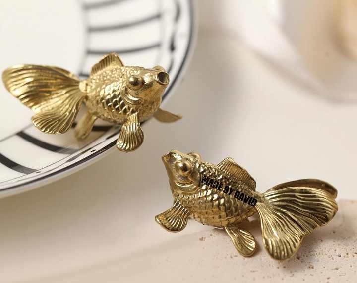 Fish Design Knob for Cabinets Drawers and Doors Cute Decorative Handle for Kids Room Coastal Home Decor and Furniture Use