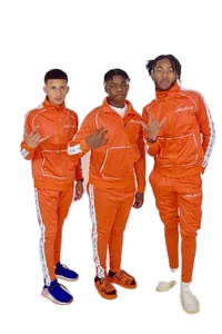 Ensemble de vestes 2 pièces unisexes à coupe ajustée en polyester/coton et velours Survêtements de luxe en velours vierge en daim personnalisable rapidement - Product Image 2