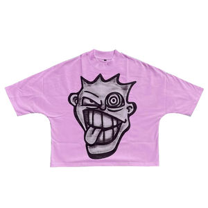 Camisetas casuales de algodón pesado de 300 GSM para hombre, con gráficos vintage, corte holgado, efecto desgastado por el sol, lavado ácido, ajuste slim, estampadas, al por mayor - Product Image 1