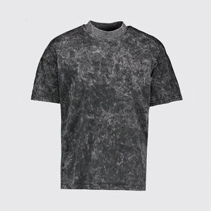T-shirts décontractés pour hommes à manches courtes, personnalisables avec logo, effet délavé à l'acide, vente en gros - Product Image 6
