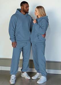 Custom Plus Size Eco-Friendly Quick Dry Two-Piece Hooded <b>Sweatshirt</b> Pants 100% Cotton Solid Color Men's Casual Wear - Product Image 3