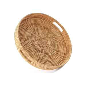 ถาดเสิร์ฟอาหารหวายสานด้วยมือถาดไม้หวายสำหรับตกแต่งเครื่องใช้ในครัวแบบเวียดนาม - Product Image 3