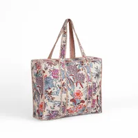 Sac fourre-tout matelassé en coton fait main pour femme, couleur unie, mode printemps-été, fermeture éclair, lavable, taille personnalisée, poche, pliable, usage quotidien