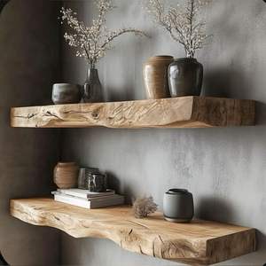 Estante y Repisas de Pared de Madera Pulida Hechas a Mano de Primera Calidad con Forma Personalizada para Decoración del Hogar - Product Image 5