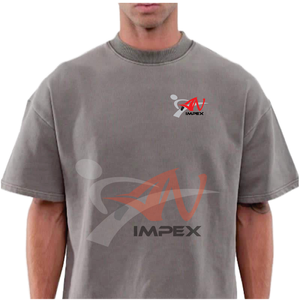 High Quality <b>Men</b> Luxury Custom Heavy 100% Cotton Camisetas Oversize <b>T</b> <b>Shirt</b> Blank Mock Neck <b>Heavyweight</b> Oversized Boxy <b>t</b> <b>Shirt</b> - Product Image 4