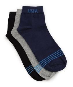 Vente en gros de chaussettes de cheville en coton coupe basse unisexe brodées style vintage de F.S. International-Couleurs unies - Product Image 6